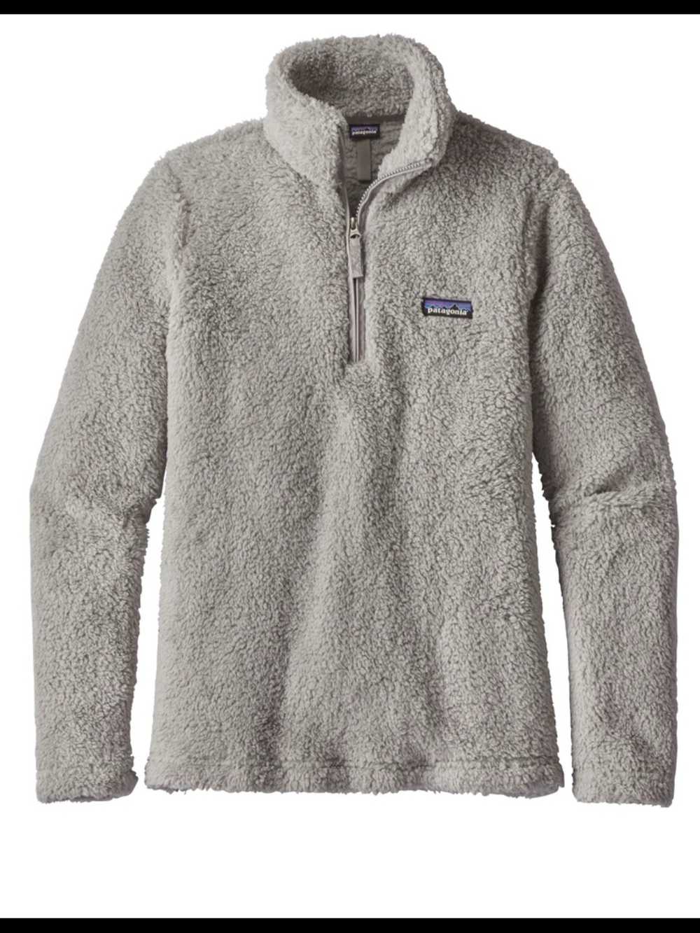 Patagonia Light Gray Sherpa Quarter-Zip Pullover